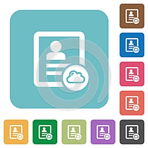 Cloud contact rounded square flat icons