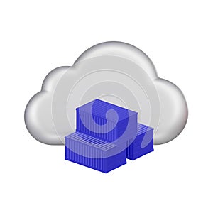 Cloud Container Platform as a Service (PaaS) 3d Icon