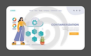 Cloud Containerization concept. Flat vector