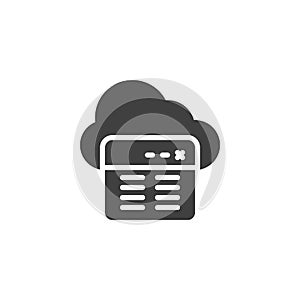 Cloud with a control panel vector icon