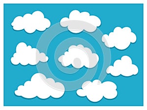 White clouds with copy space for text template.