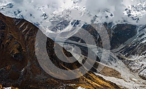 Cloud cover landscape of Kedarnath valley