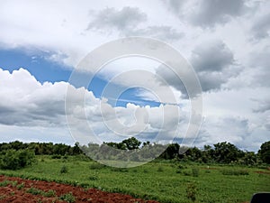 Cloud cover during a rainy season on the outskirts of town