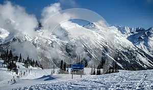 Cloud Covered Blackcomb Mountain