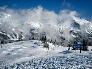 Cloud Covered Blackcomb Mountain