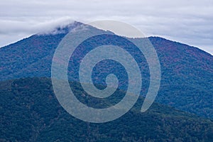 Cloud Covered Sharp Top Mountain