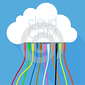 Cloud crm solution vector template