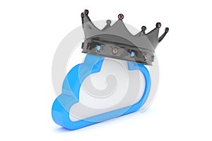 Cloud with crown. 3D rendering.