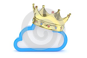 Cloud with crown. 3D rendering.