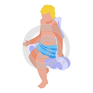 Cloud cupid icon isometric vector. Love bow
