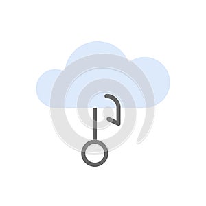 Cloud cyber attack icon. Simple color vector elements of hacks icons for ui and ux, website or mobile application