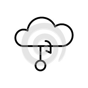 Cloud cyber attack icon. Simple line, outline vector elements of hacks icons for ui and ux, website or mobile application