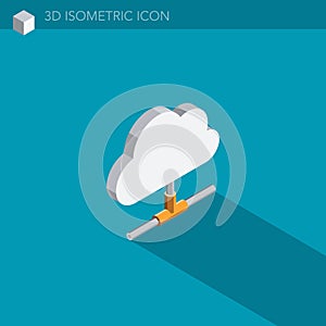 Nuvola  tridimensionale isometrico ragnatela icona 