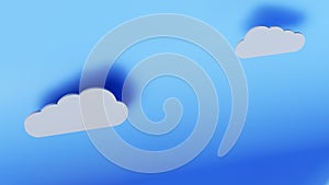 Cloud 3d render glossy icon symbol. Blue variant