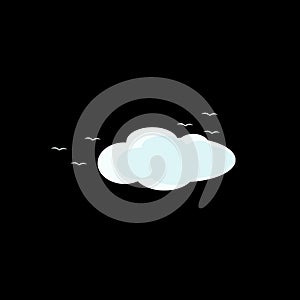 Cloud in the dark vector illustration and icon