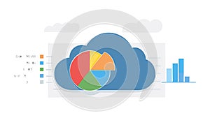 Cloud Data Analytics: Business Intelligence Dashboard, vector design Generative AI