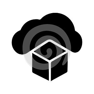 Cloud, data, big data icon. Black vector design