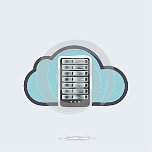 Cloud Data Center Hosting Technology Icon