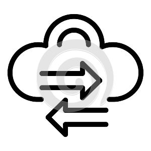 Cloud data change icon outline vector. Internet secure