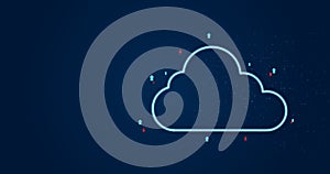 Cloud data computing technology. Cloud network connection. Vector illustration