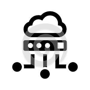 Cloud, data, connection icon. Black vector illustration
