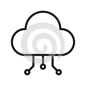 Cloud Data Distribution icon vector image. Suitable for mobile apps, web apps and print media.