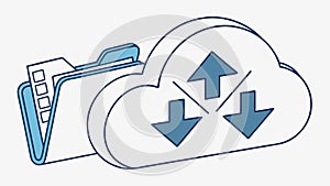 Cloud Data Exchange, File Upload Download, Digital Storage, Sync, vector design Generative AI