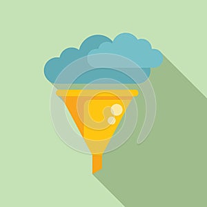 Cloud data filter icon flat vector. Upload information