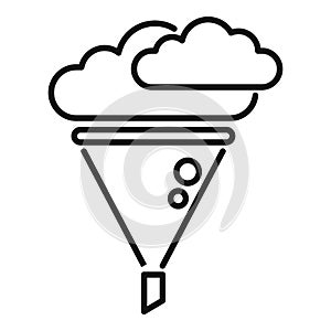 Cloud data filter icon outline vector. Upload information