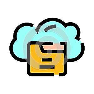 Cloud data folder sync storage network concept