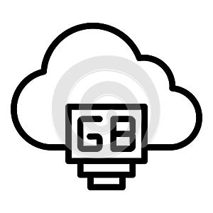 Cloud data icon outline vector. Mobile camera photo