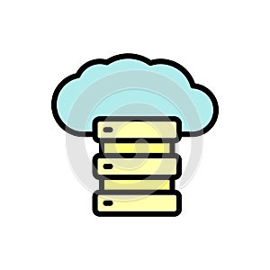 Cloud, data icon. Simple color with outline vector elements of internet storage icons for ui and ux, website or mobile application