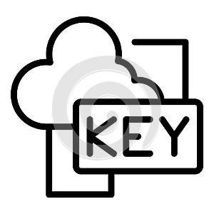 Cloud data key icon outline vector. Factor verification