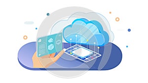 Cloud Data Management Icon, Digital Information Vector, vector design Generative AI