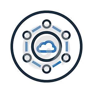 Cloud, data, network icon. Simple editable vector graphics