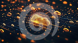 Cloud data networking connecting digital technology concept