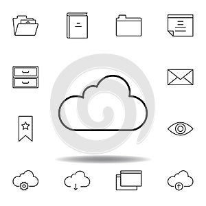 cloud data outline icon. Detailed set of unigrid multimedia illustrations icons. Can be used for web, logo, mobile app, UI, UX