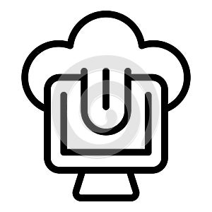 Cloud data pc icon outline vector. Online system