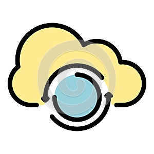 Cloud data remote access icon color outline vector