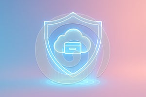 Cloud Data Security Shield: Neon Protection for Digital Storage