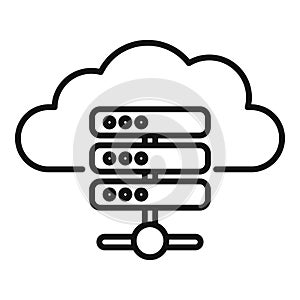 Cloud data server icon outline vector. Internet provider