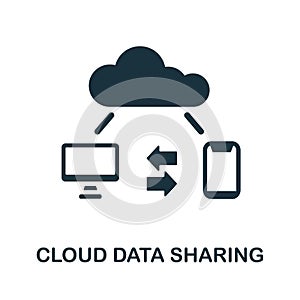 Cloud Data Sharing flat icon. Colored element sign from networking collection. Flat Cloud Data Sharing icon sign for web
