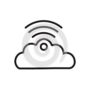 Cloud data sharing with wifi icon