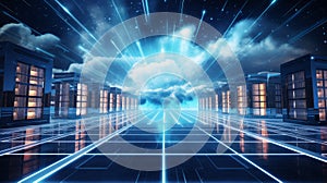 Cloud data storage database cloud computing concept idea