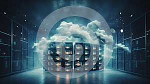 Cloud data storage database cloud computing concept idea