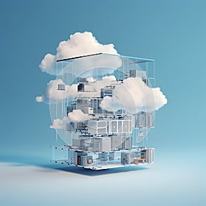 Cloud data storage, database, cloud computing concept