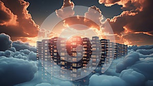 Cloud data storage database cloud computing concept idea