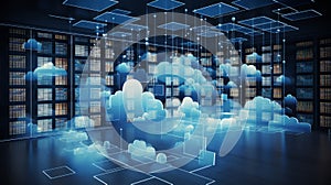 Cloud data storage database cloud computing concept idea