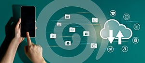 Cloud data storage and network backup system concept Parse