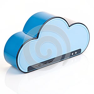 Cloud data storage isolated on white background
